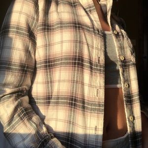 Grey Plaid Button-Up Flannel Shirt Forever 21